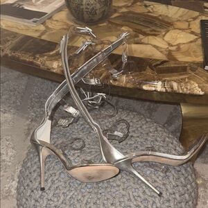 Giuseppe Zanotti Metallic Silver Gladiator Heels